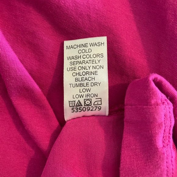 💚 Woman Within Mock Neck Half Sleeve Tee Pink 3x - Picture 6 of 6